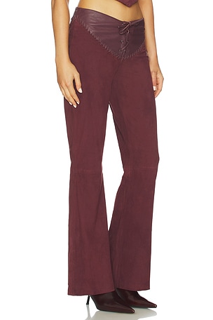 Understated Leather Sonny Suede Pant in Chocolate. Size XL. Also