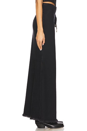 Understated Leather Western Maxi Skirt in Black