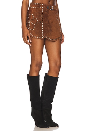 Understated Leather JUPE CRAZY LIFE en Chocolat