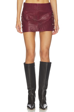 Concho Leather Skirt Understated Leather