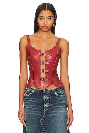 Finish Line Corset Top Understated Leather