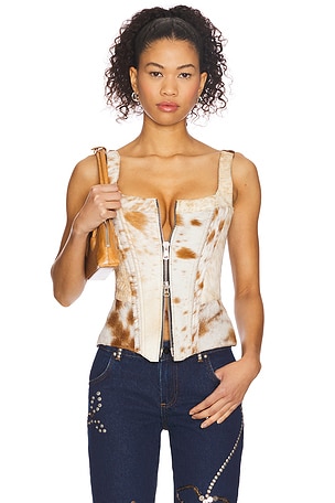 x REVOLVE Cowhide Bustier Understated Leather