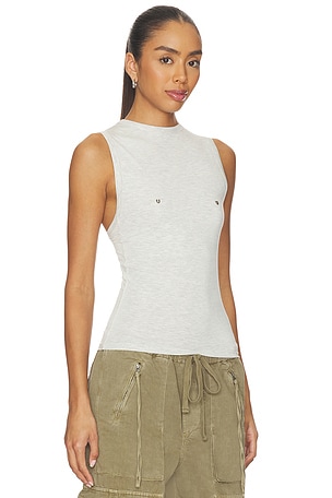 Understated Leather x REVOLVE Midnight Motors Studded Tank Top in Light Grey