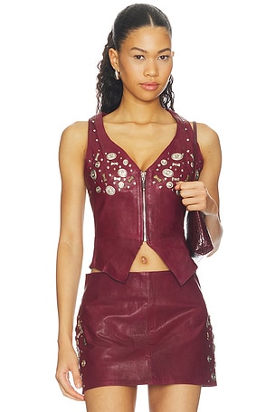 Concho Leather Top Understated Leather