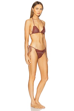 Understated Leather Small Town Bikini in Brown