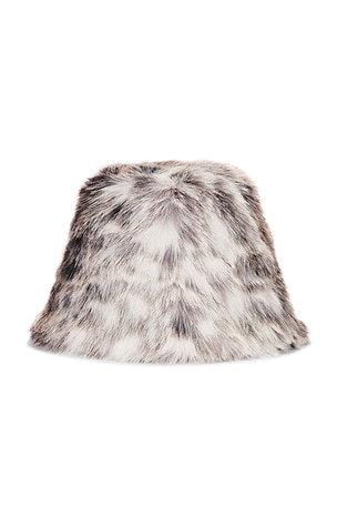 Yeoman Bucket Hat in Dark Leopard Unreal Fur