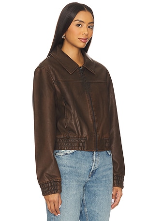 Unreal Fur Game Changer Jacket in Chocolate. Size XS. Also