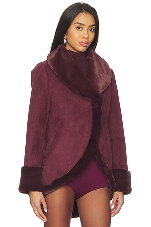 Unreal Fur Perfect Stranger Jacket in Burgundy