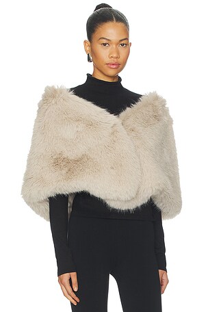 Unreal Fur Yasmine Wrap in Tan