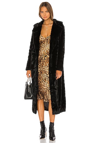 The Black Bird CoatUnreal Fur$449