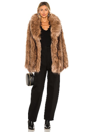Unreal Fur Fascination Faux Fur Jacket in Mocha | REVOLVE display picture 1