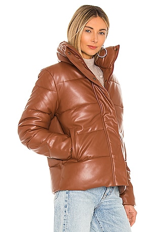 Unreal Fur Major Tom Puffer Jacket in Tan