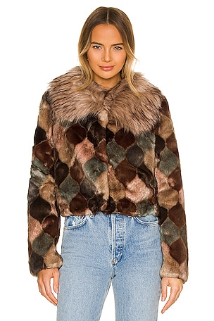 【LOULOUSEOUL】Brown Carrie Fur Jacket (Brown) LOULOUSEOUL】Brown Carrie Fur Jacket (Brown) FRAME-Brown-Zip