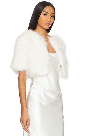 Unreal Fur Love A Fur Bolero in Ivory