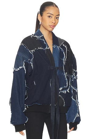 UPRISERS UPRS Camo Bomber Jacket in Blue. Size XL/1X. Also