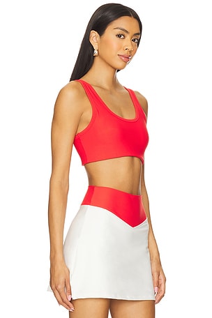 THE UPSIDE Pacific Harley Scoop Neck Sports Bra in Red. Size XXS. Also