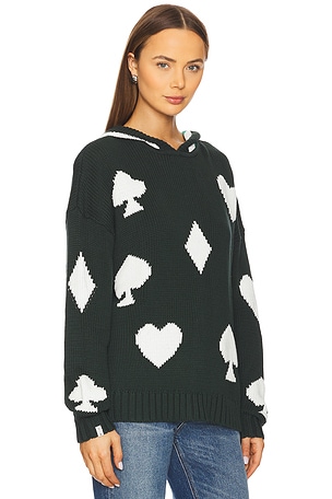 THE UPSIDE Ace Of Hearts Abbey Knit Hoodie in Green