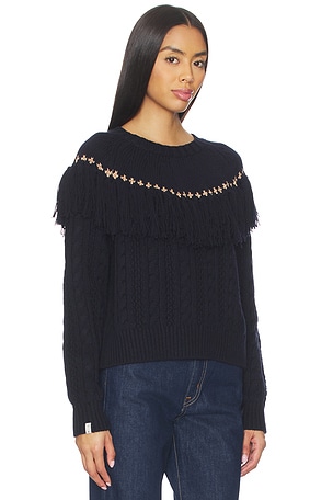 THE UPSIDE Clara Tassle Knit Sweater in Navy