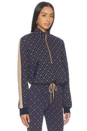 THE UPSIDE Ezra Morgan Quarter Zip Sweatshirt in Navy