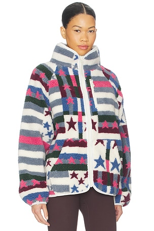 THE UPSIDE Harlow Fleece Zip Through Jacket in Ivory. Size XS. Also