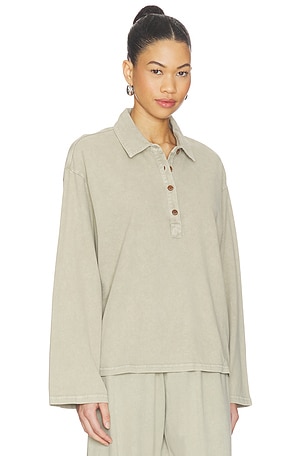 THE UPSIDE Soho Rhea Collared Top in Sage