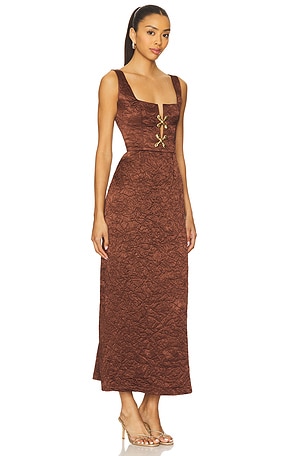 Usisi Sister Lauren Acetate Dress in Chocolate