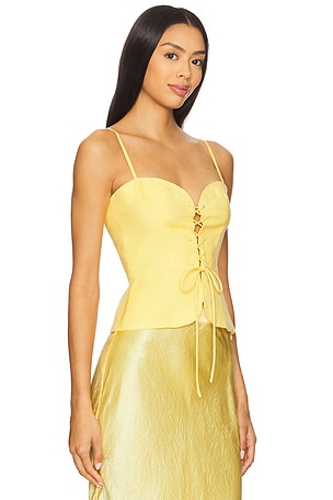 Usisi Sister Josie Linen Top in Yellow