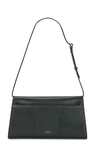 Verafied bolso de hombro con estampado de lagarto en color verde oscuro