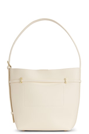 VERAFIED Small Belted Tote Bag in Ivory