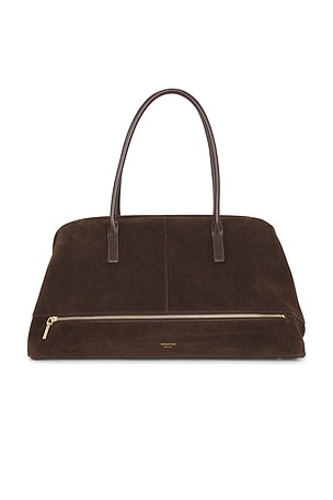 VERAFIED Espresso Suede Club Bag in Chocolate