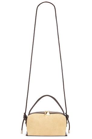 Suede Cafe Mini Bag in Gold VERAFIED