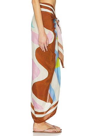 vitamin A Samara Sarong in Baby Blue,Brown