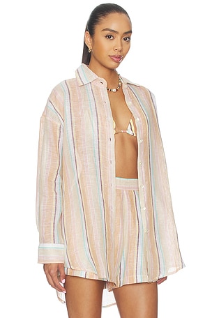 vitamin A Playa Boyfriend Shirt in Tan