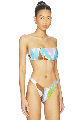 vitamin A Nala Bandeau Bikini Top in Baby Blue,Pink