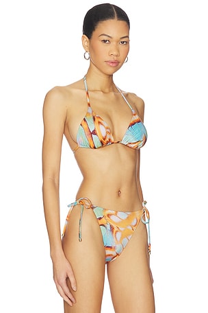 vitamin A Gia Triangle Top in Brown,Baby Blue