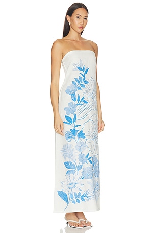 Verandah Strapless Tulip Gown in White