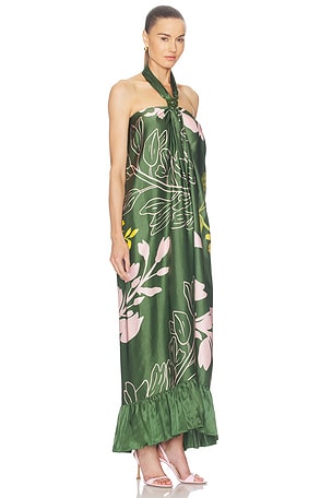 Verandah Halter Maxi Dress in Green