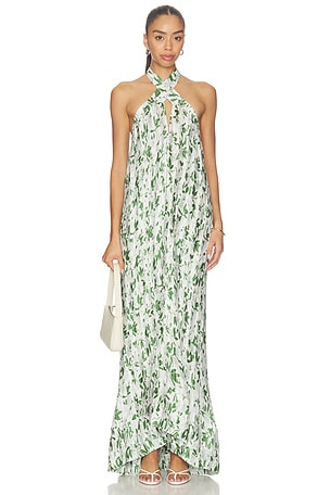 Cross Front Plisse Gown Verandah