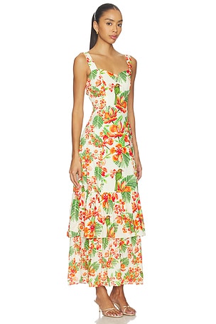 Verandah Garden Tiered Maxi Dress in Ivory