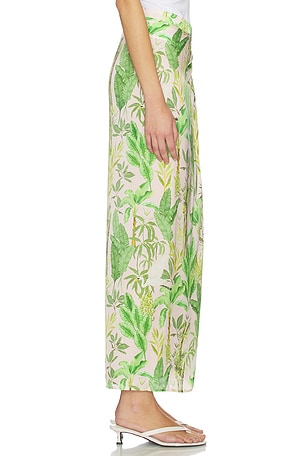 Verandah Hand Draped Tropical Maxi Skirt in Green. Size XS. Also
