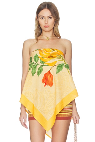 High-low Linen Scarf Blouse Verandah