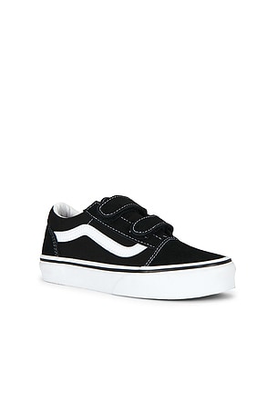 Vans Kids Old Skool V Sneaker in Black & White