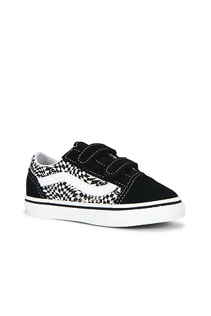 Vans Toddlers Old Skool V Sneaker in Black & White
