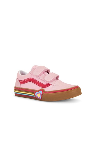 Vans Kids Old Skool V Heart in Pink