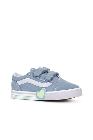 Vans Toddlers Old Skool V Heart in Blue. Size 9.5. Also