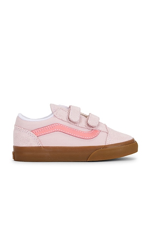 Vans Toddlers Old Skool V Sneaker in Pink. Size 8. Also
