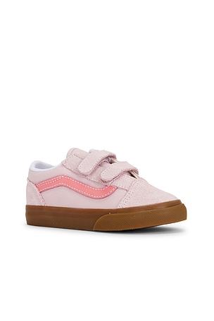 Vans Toddlers Old Skool V Sneaker in Pink. Size 8. Also