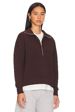 Varley Keller Half Zip Pullover in Brown