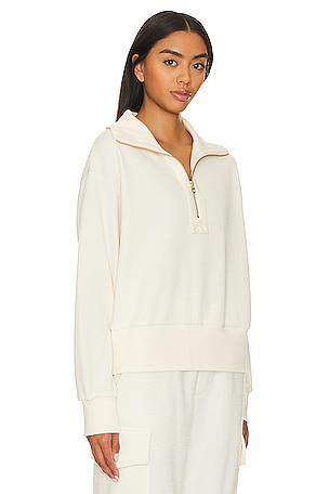 Varley Radford Half Zip Sweatshirt in Ivory