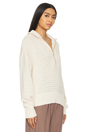 Varley Tara Half Zip Sweater in Cream